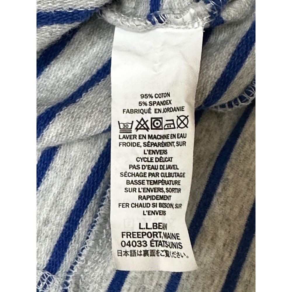 L.L. Bean Gray Blue Striped Full Zip Jacket Sweatshirt Mock Neck XL Regular - Picture 6 of 8